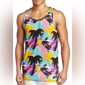 NEFF Palm Tree 🏝️ Tank Top Sleeveless Tee Retro 80s neon vibe rad! 🏄‍♂️ MED